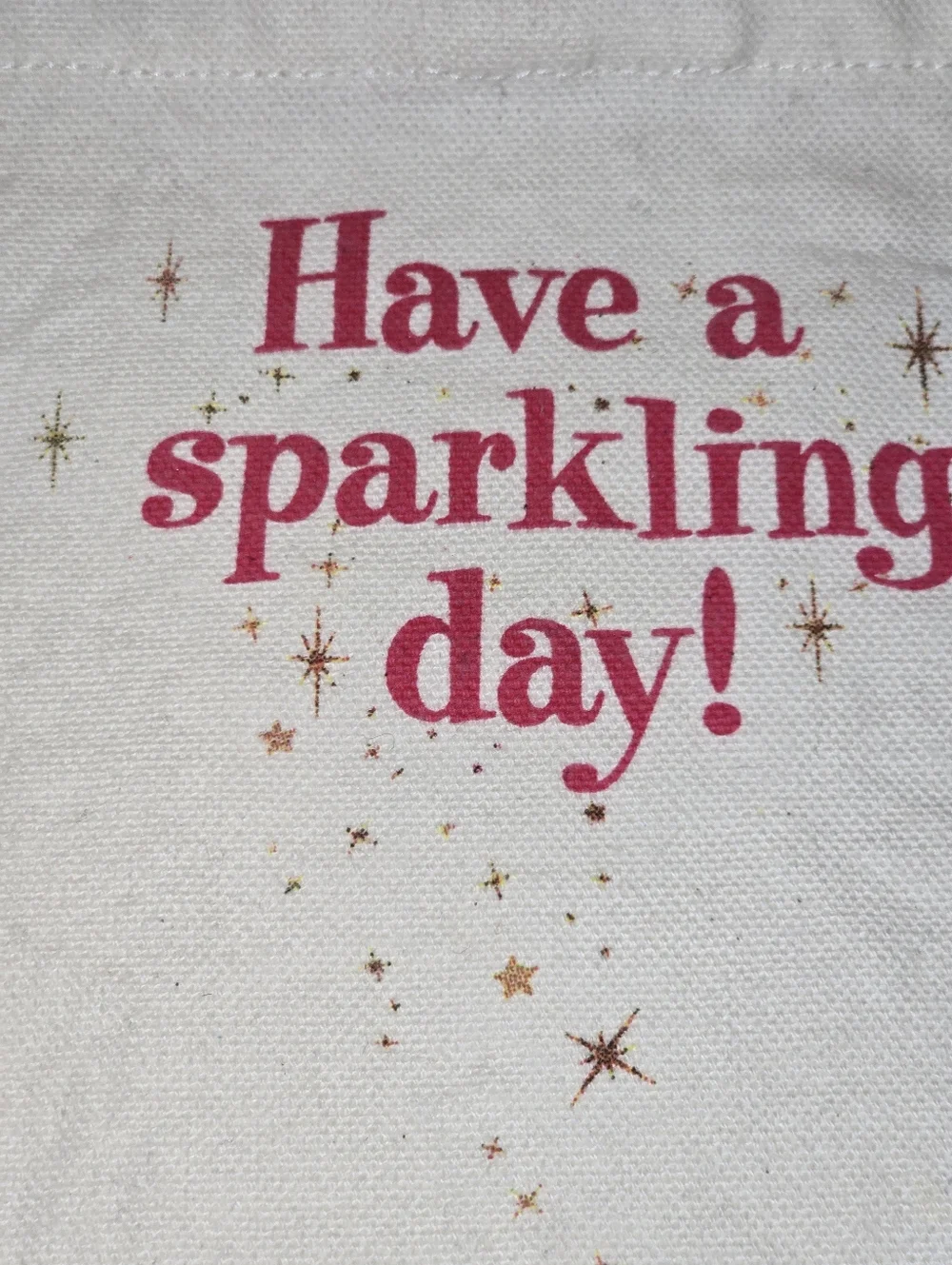Canvas Tote Bag with Green Dress Print - Have a Sparkling Day